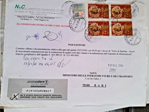 2001 postacelere1 affrancata - -,