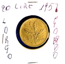 ITALIA 20 LIRE QUERCIA 1957