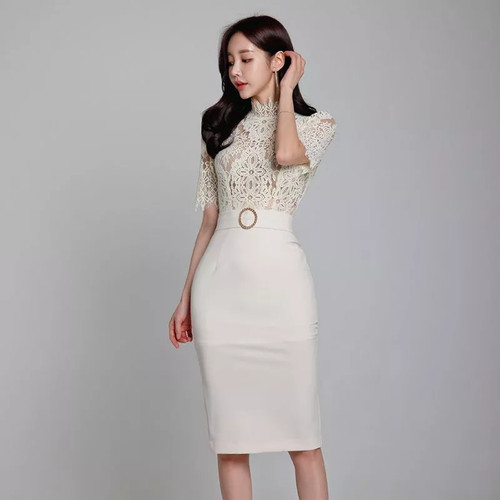 Tubino elegante beige con - tubino,