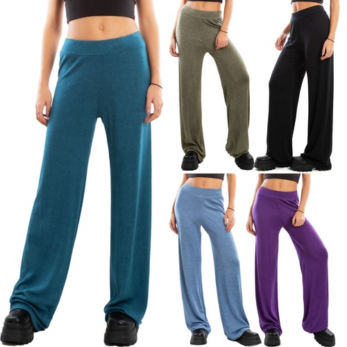 Pantaloni donna palazzo maglia
