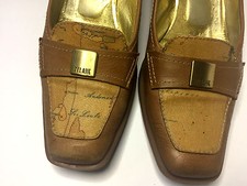 Alviero Martini Prima Classe Scarpe Donna Mocassino con Tacco nr. 40 Geo Classic