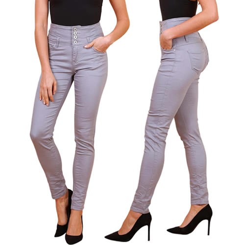 Jeans skinny donna bottoni - jeans,