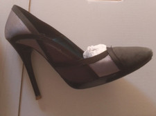 SCARPE DONNA ALTRAMAREA NR.37 TACCO 10 CON SCATOLO- SCAMOSCIATE GRIGIO-NERE