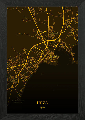 Ibiza mappe dorate - , cornice