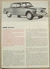 ALFA ROMEO 2600 BERLINA Scheda