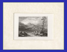 PHILADELPHIA, ALASEHIR,TURCHIA,  di BROCKEDON, incisione del 1836, +PASSEPARTOUT