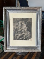 Incisioni Stampe Madonna con bambino del 1600 circa  In Cornice antica - Sigillo