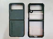 2 Cover per SAMSUNG Z FLIP 4 (SM-F721B) nera e trasparente con angoli rinforzati