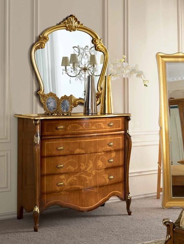 Comò specchio legno noce - specchio,