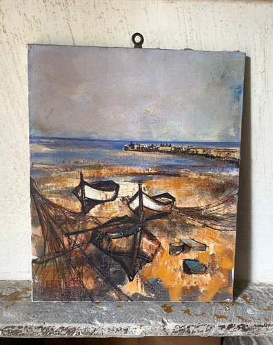 Dipinto olio marina con - marina,
