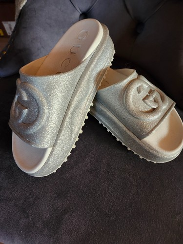 Gucci silver slide - , platform