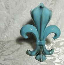 Vaso in maiolica secessionista stile liberty Fleur-de-Lys colore turchese vaso maiolica