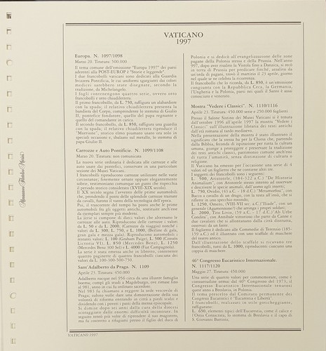 Vaticano 1997 fogli - vaticano,