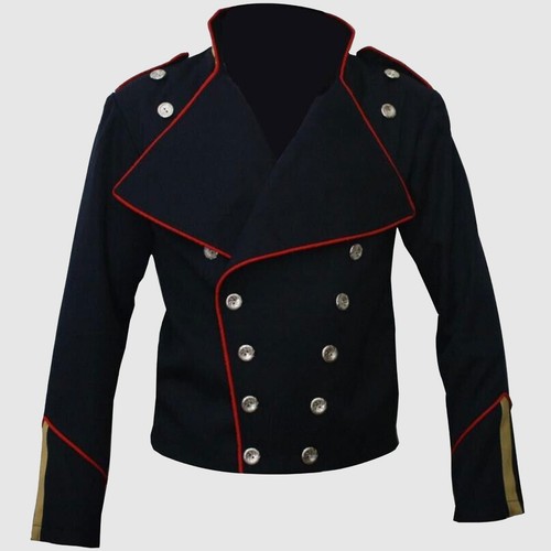 Giacca lana uomo nera militare
