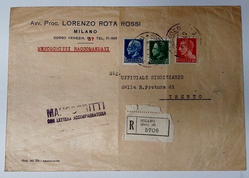 1942 raccomandata tricolore - 1942,