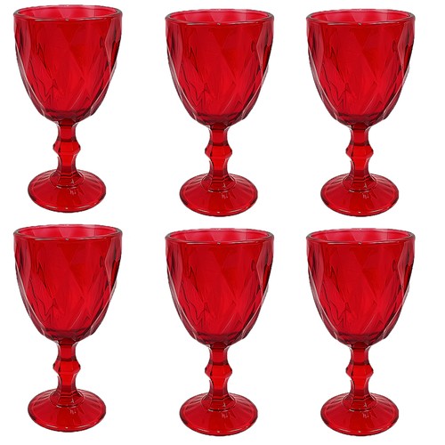 Set bicchieri rossi calice - bicchieri,