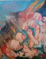 La Lupa dalle Mille tette Olio Su Tela 50x50