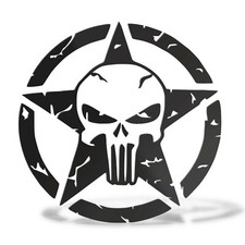 Sticker STELLA MILITARE ARMY TESCHIO SKULL Adesivo Decal Casco Auto Moto Camper