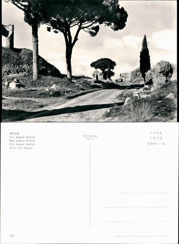 Cartolina roma via appia - via,