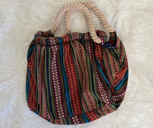 Borsa boho righe tessuto - a,