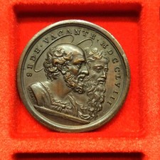 STATO PONTIFICIO SEDE VACANTE MEDAGLIA 1758 SS. PIETRO PAOLO (MM30) HAMERANI #PL