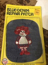 Vintage Bambola Patch Denim Riparazione Ferro Su Blu Arcobaleno Novità Co