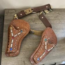 set fondina pistola tappo giocattolo doppia pelle con accenti gioiello 