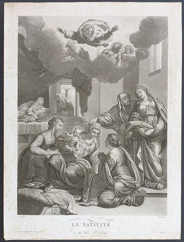 Stampa antica natività gesù - antica,
