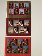 2007 VATICANO Serie di 3 foglietti Genealitico PAPA BENEDETTO XVI Foto inserz. 