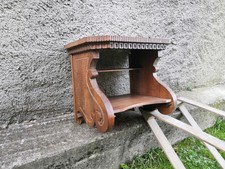 Mensola ripiano legno di noce intagliata a mano lavorazione artigianale