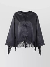 Giacca donna nera con frange