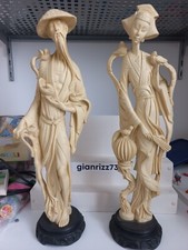 Coppia Statue Cinesi In Avoriolina Anni 50/60 Altezza 50CM Circa