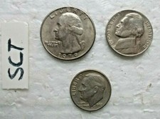MONETA QUATER DOLLAR 1979 + FIVE CENT 1978 + ONE DIME 1967 UNITED STATES AMERICA