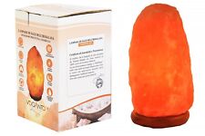 LAMPADA DI SALE ROSA  DELL'HIMALAYA 3/5 kg CON BASE IN CEDRO + FILO E LAMPADINA
