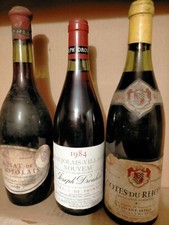 Lotto 3 Bottiglie Vino Vintage Francia Cotes Du Rhone 1969 Beaujolais 60/70 + 84