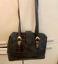 Sac vintage Silvano Biagini en cuir véritable des années 1980, noir