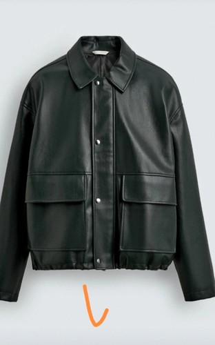 Giacca ecopelle verde - , zara