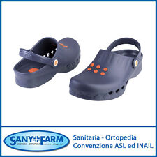 WOCK NUBE ZOCCOLI CLOGS PROFESSIONALI IN GOMMA BLUE NAVY CON PLANTARE ESTRAIBILE