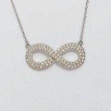 Collana Argento 925 Donna Ciondolo Gioiello Simbolo Infinito e Zirconi Brillanti