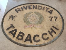 Antica Insegna Tabella Pubblicità Rivendita Tabacchi Originale Epoca