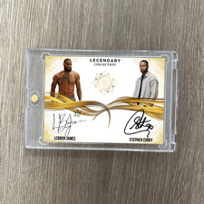 Lebron James x Stephen Curry Trading Card Fanart doppio autografo raro
