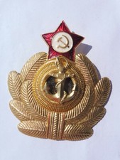 DISTINTIVO FREGIO BERRETTO UFFICIALE DI MARINA RUSSO URSS BADGE