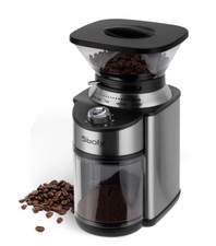 Sboly Macinacaffè elettrico a bava, 18 impostazioni macinacaffè, nero，801