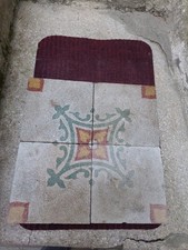 Antiche mattonelle Cementine cm. 20 x 20, composizione 4 pz. cm. 40 x 40