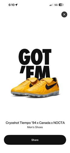 Nuove nike cryoshot - tiempo, '94