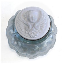 33605 Bomboniere Barattolo tondo Gessetto Angelo Segnaposto Confettata Portaconf