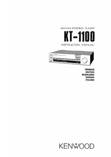 Kenwood 1100 sintonizzatore - kenwood, kt-1100