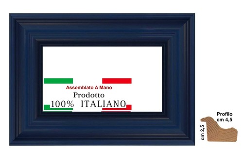 Cornice legno blu per - in,