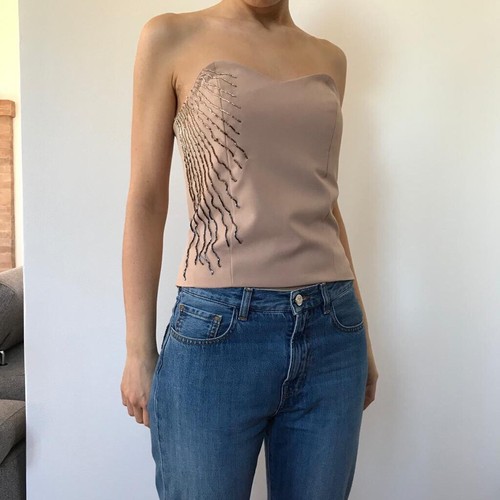 Top corsetto sartoriale rosa