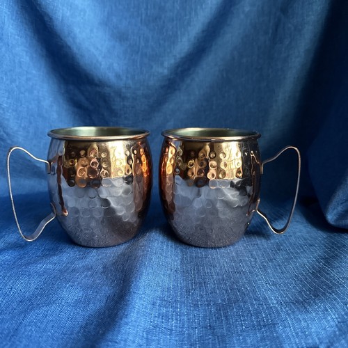 Hammered copper mugs - hammered, for